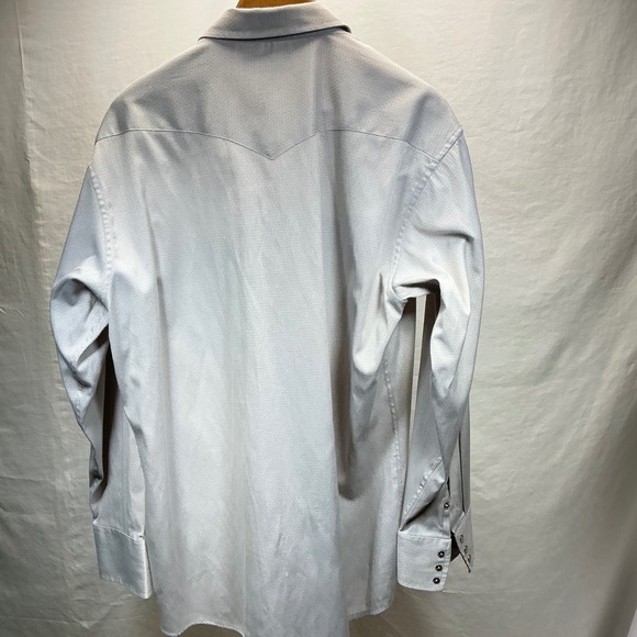 Panhandle Slim Western Shirt Diamond Pattern Snap Button Front L 16‎ 1/2 35 - Picture 10 of 11